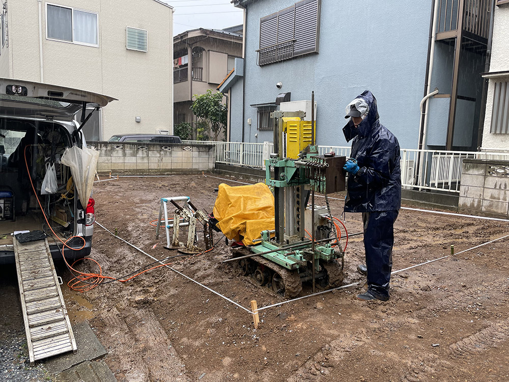 白幡の家 さいたま市 自然素材の新築事例 地盤調査