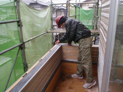 雨の中、現調立会い