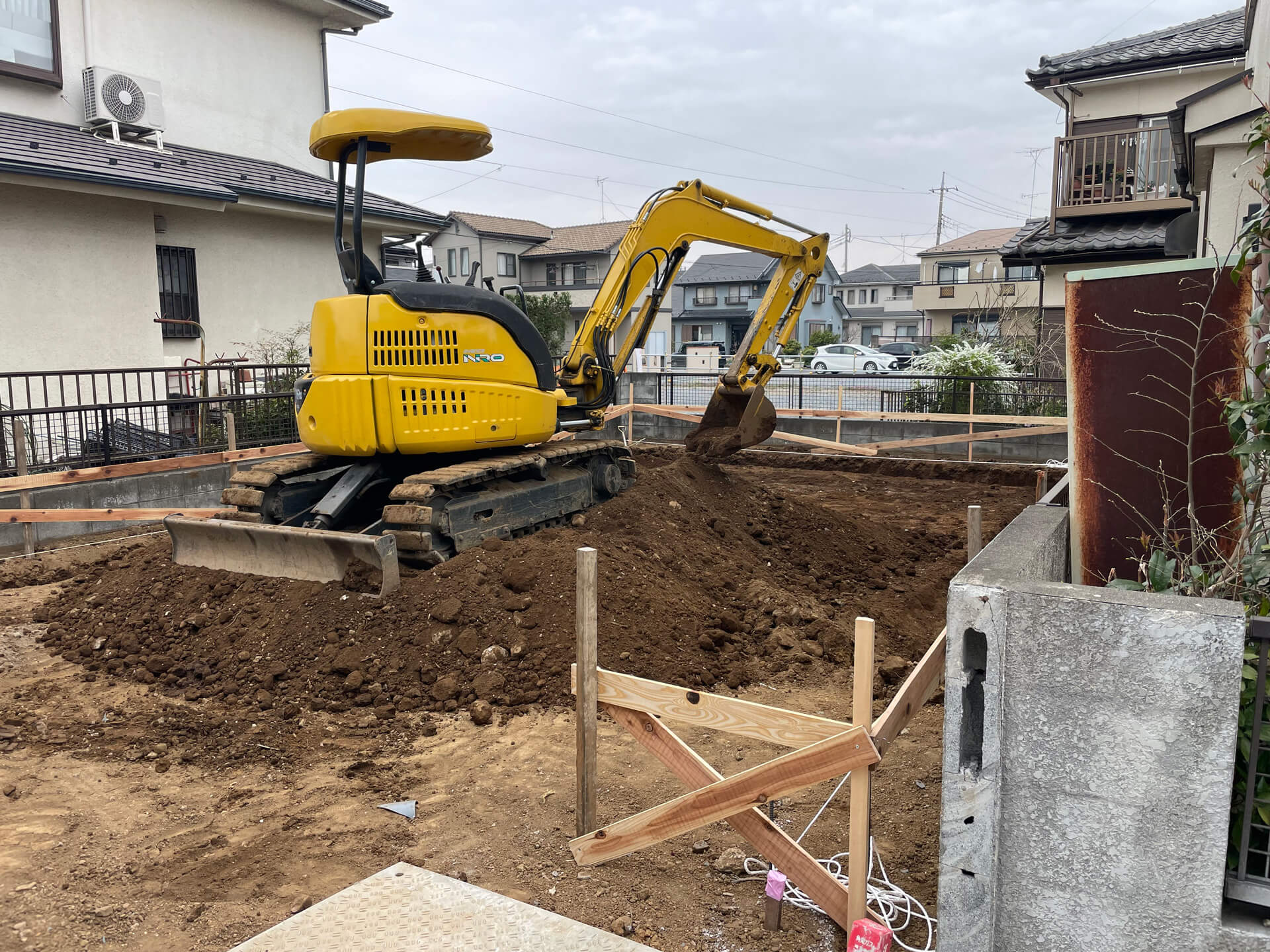 的場の家　基礎工事が進んでいます